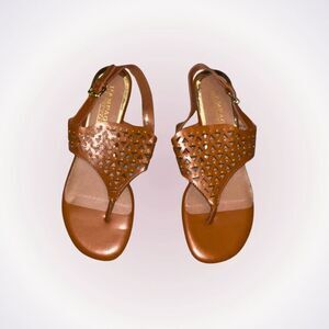 Rampage cognac brown flat gladiator sandals | Sz 9